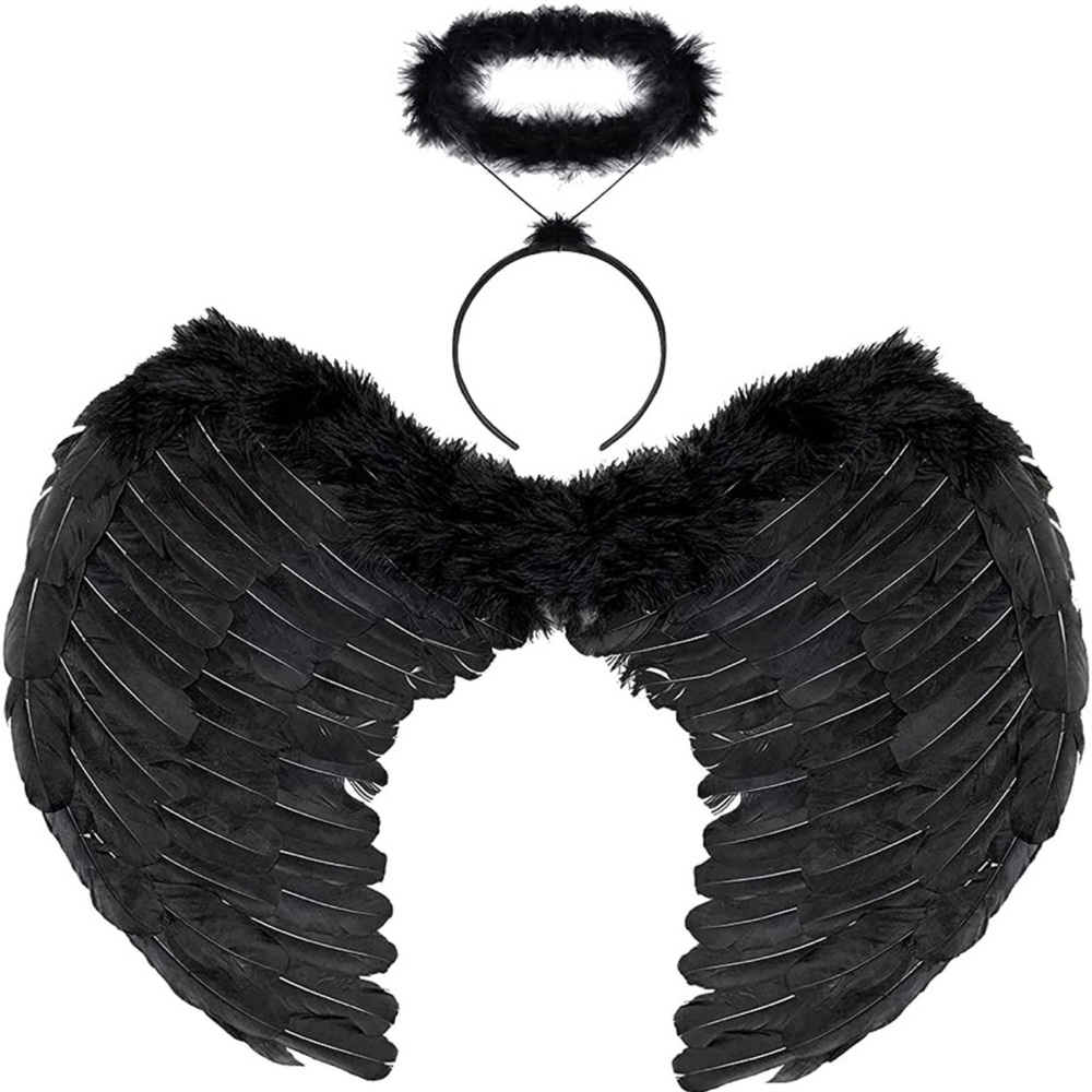 Set of black angel wings